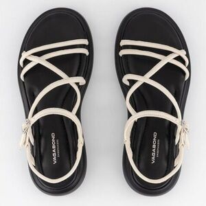 Vagabond Shoemakers Blenda Strappy Platform Sandals in Ivory Cream Off-White